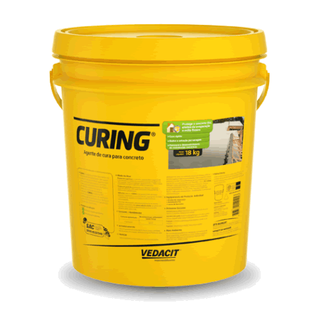 CURING protege o concreto dos efeitos da desidratação provocada pelo calor e pelo vento. Proporciona um processo de cura sem interrupção, evita a formação de fissuras e favorece o desenvolvimento de resistências mecânicas. CURING dispensa os métodos tradicionais de manutenção da umidade do concreto