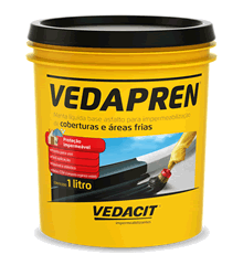 VEDAPREN é uma manta líquida, de base asfalto elastomérico e aplicação a frio sem emendas, pronta para uso e moldada no local. Cobre a estrutura com uma proteção impermeável e apresenta ótimas características de elasticidade, flexibilidade e aderência, tendo uma grande durabilidade.